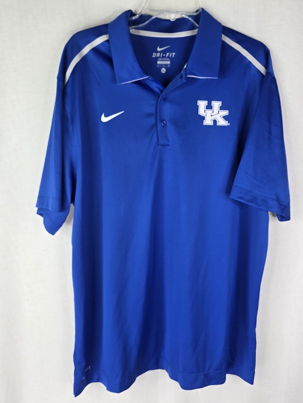 5Nike Mens XL Dri Fit UK Kentucky Wildcats Royal Blue Polo Shirt